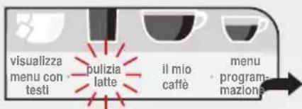 visualizza menu con- testi pulizia latte il mio caffè menu program- mazioni