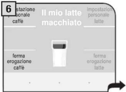 6 I'll mio latte macchiato impostazione personale latte ferma erogazione caffè ferma erogazione latte
