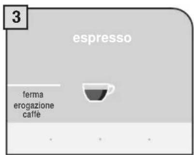 3 espresso ferma erogazione café