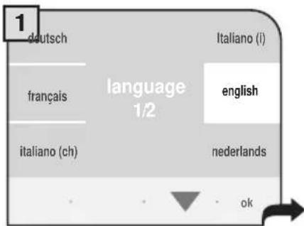 1 deutsch français italiano (ch) language 1/2 Italiano (i) english nederlands ok