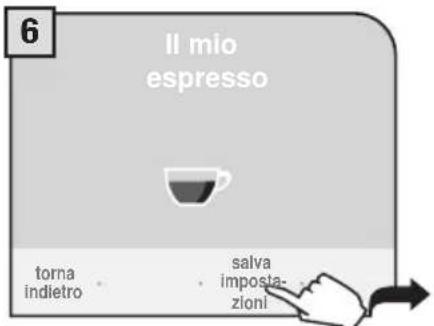6 Il mio espresso torna indietro salva imposta- zioni