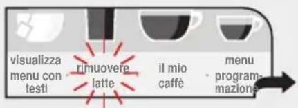 visualizza menu con- testi rimuovere latte il mio caffè menu program- mazione