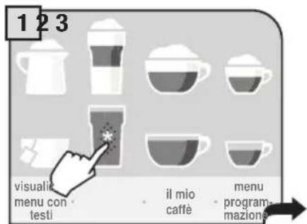 1 2 3 visualie menu con- testi il mio caffè menu program- mazione