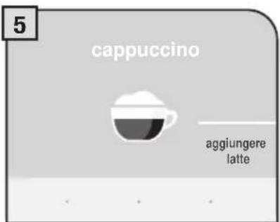 5 cappuccino aggiungere latte