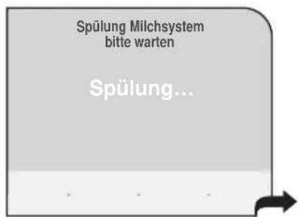 Spülung Milchsystem bitte warten Spülung...