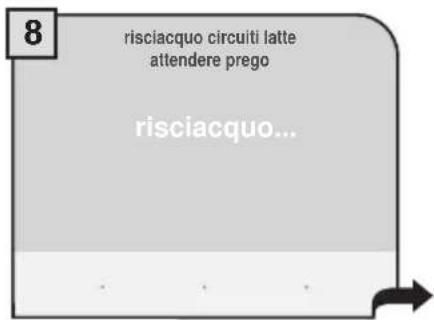 8 risciacquo circuiti latte attendere prego risciacquo...