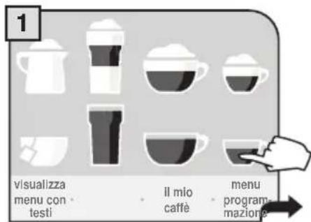 1 visualizza menu con testi Il mio caffe menu program- mazione