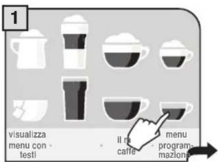1 visualizza menu con testi Il pa caffie menu program- mazioni