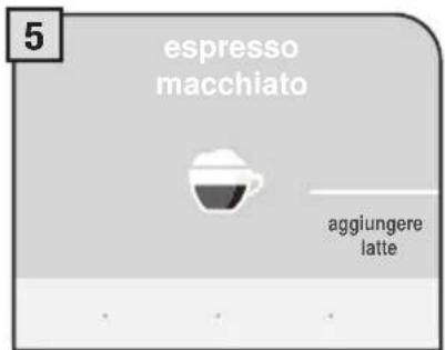 5 espresso macchiato aggiungere latte
