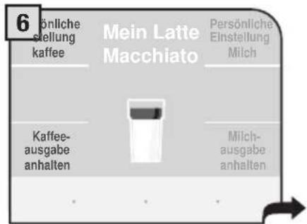 6 Önnliche stellung kaffee Mein Latte Macchiato Persönliche Einstellung Milch Kaffee- ausgabe anhalten Mich- ausgabe anhalten