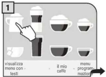 1 visualizza menu con- testi il mio caffè menu program- mazione