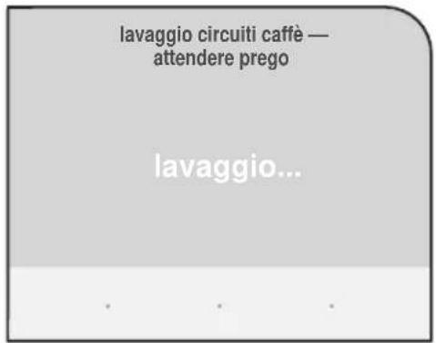 lavaggio circuiti caffè — attendere prego lavaggio...