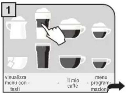 1 visualizza menu con- testi il mio caffe menu program- mazione