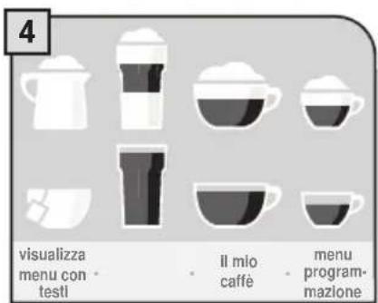 4 visualizza menu con testi Il mio caffè menu program- mazione