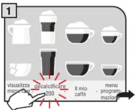 1 visualizza menu can decalcificare 200 il mio caffè menu program- mazione