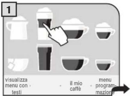 1 visualizza menu con testi il mio caffè menu program- mazione