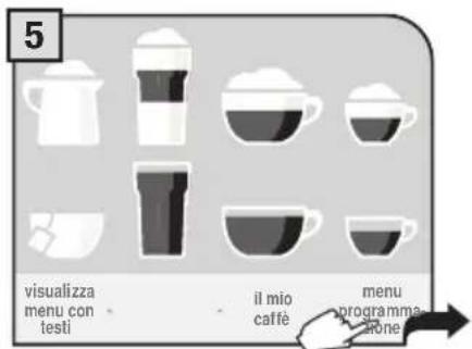 5 visualizza menu con testi il mio caffè menu programma ione