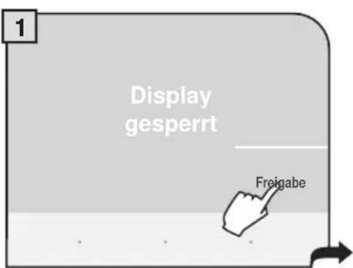 1 Display gesperrt Freigabe