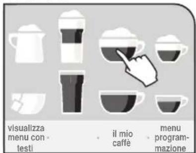 visualizza menu con testi il mio caffè menu program- mazione