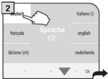 2 deutsch Français Sprache 1/2 Italiano (i) english italiano (ch) nederlands Ok