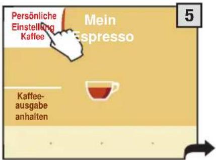 Persönliche Einstellung Kaffee Mein Espresso Kaffee- ausgabe anhalten