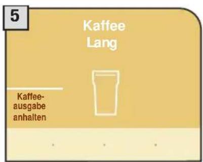 5 Kaffee Lang Kaffee- ausgabe anhalten