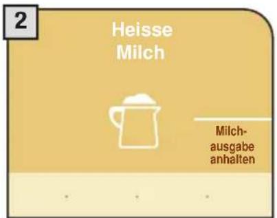 2 Heisse Milch Milch- ausgabe anhalten