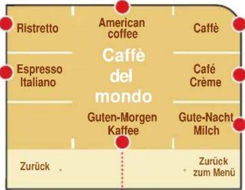 Ristretto American coffee Caffè Espresso Italiano Caffè del mondo Guten-Morgen Kaffee Café Crème Gute-Nacht Milch Zurück Zurück zum Menü