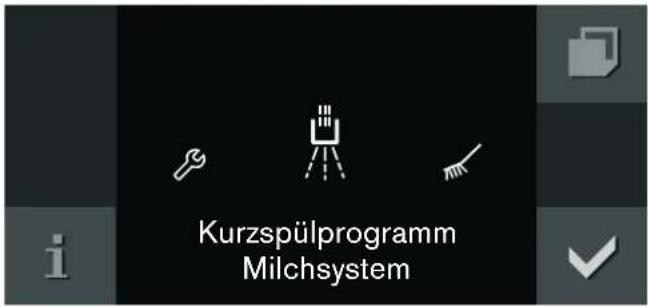 Kurzspülprogramm Milchsystem