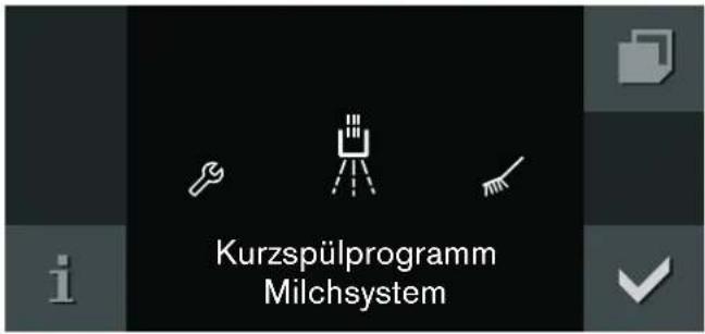 Kurzspülprogramm Milchsystem