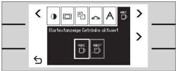 Klartextanzeige Getränke aktiviert ABC ABC