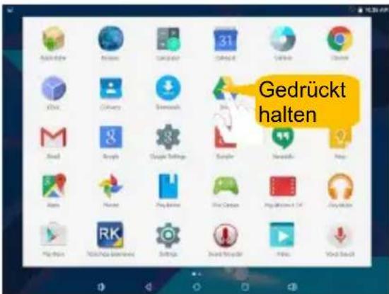 Gedrückt halten