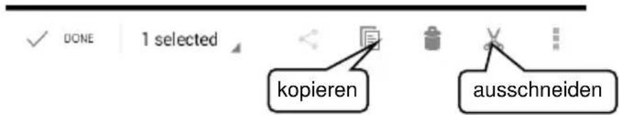 DONE 1 selected kopieren ausschneiden