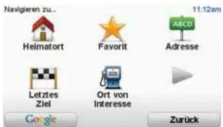 Navigieren zu... Heimatort Favorit 11:12am Adresse Letztes Ziel Ort von Interesse Google Zurück