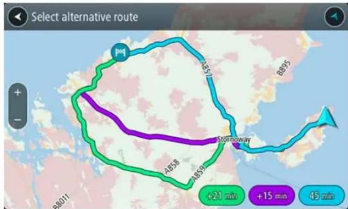 Select alternative route + - A857 A856 A859 Stornoway B8011 B805 B8011 +21 min +15 min 45 min