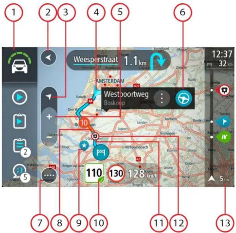 1 2 3 4 5 6 Weesperstraat 1.1 km Westoortweg Boskoop 12:37 32 km 10 110 130 128 km/h 13 7 8 9 10 11 12 13