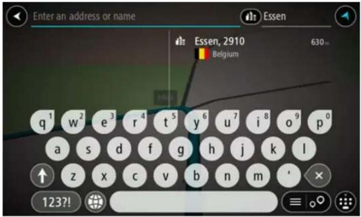 Enter an address or name Essen Essen, 2910 630... Belgium q¹ w² e³ r⁴ t⁵ y⁶ u⁷ i⁸ o⁹ p⁰ a s d f g h j k l z x c v b n m ' × 123?!