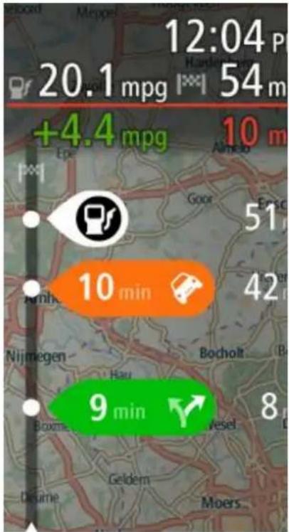 12:04 P 20.1 mpg 54 m +4.4 mpg 10 m 51 10 min 42 9 min 8 Nijmegen Bocholt Boume Vesel Davne Geldem Moers