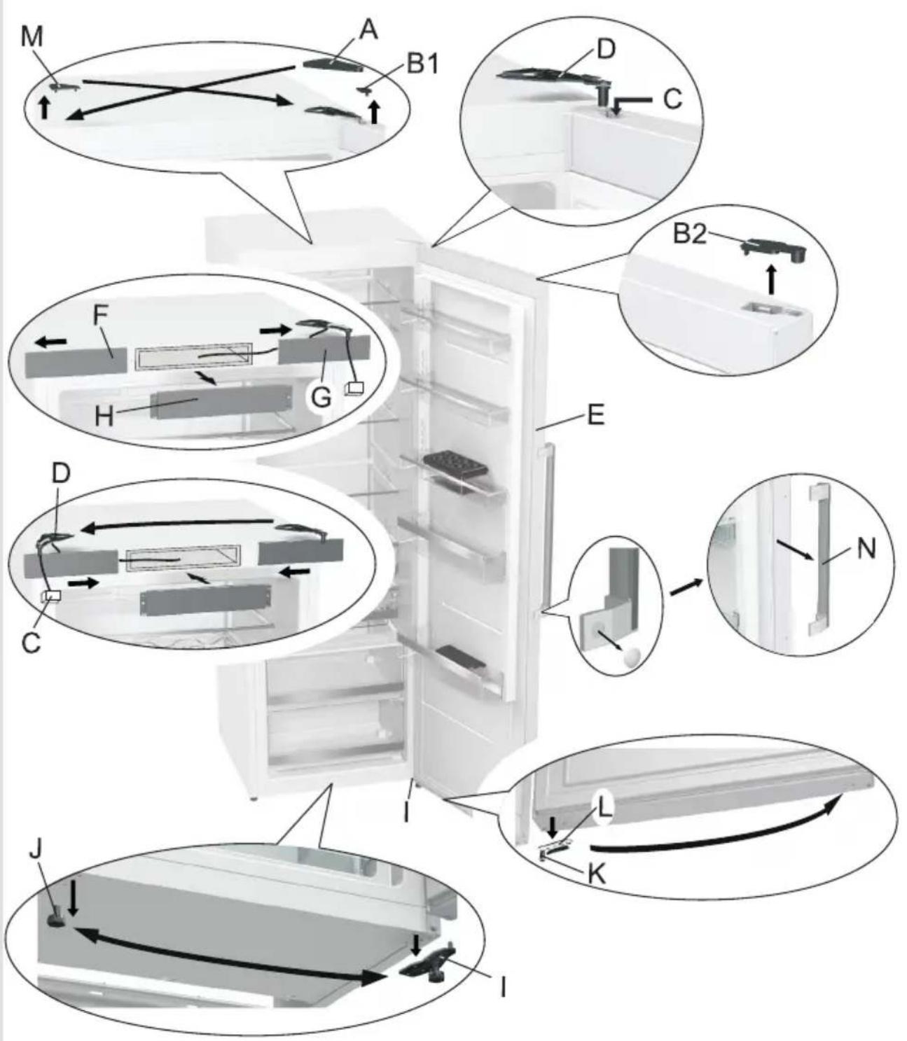 GORENJE R6193 - Benötigtes Werkzeug: Steckschlüssel Nr. 8, Schraubenzieher Torx 25, Flachschraubenzieher Den Türanschlagwechsel sollten zwei Personen vornehmen! - 1