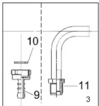 GORENJE GHS64-ORA - Flüssiggasanschluß (Zeichnung 3) - 1
