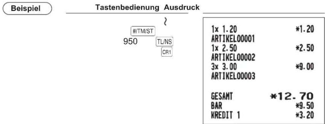 SHARP XE-A217 - ■ Verkauf durch Mischzahlung (Bar- oder Scheck + Kreditzahlung) - 1