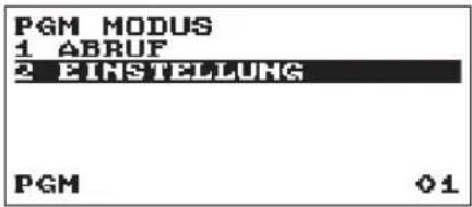 PGM MODUS 1 ABRUF 2 EINSTELLUNG PGM 01