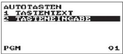 AUTOTASTEN 1 TASTENTEXT 2 TASTENEINGABE PGM 01
