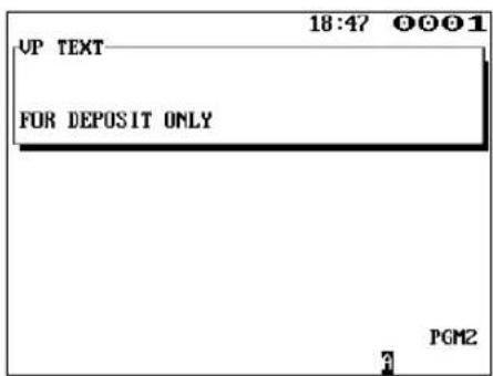 UP TEXT FOR DEPOSIT ONLY PGM2