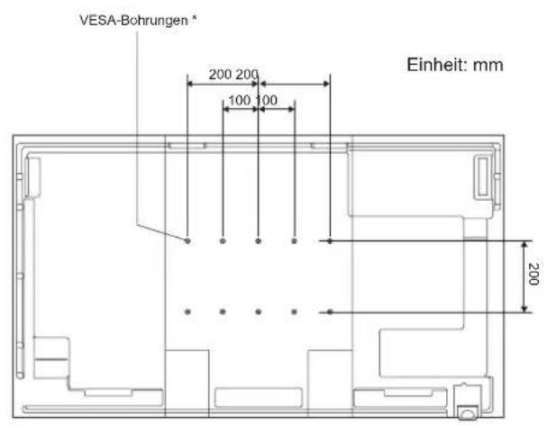 VESA-Bohrungen * 200 200 100 100 Einheit: mm 200