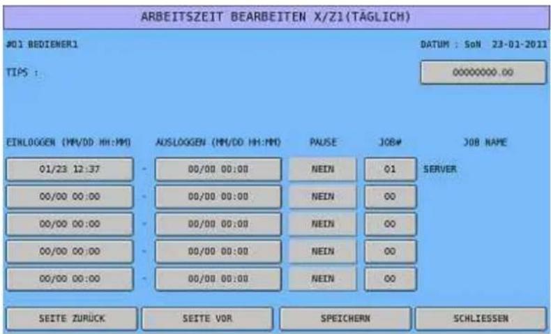 Sam4S SPS-530 - Bedienerarbeitszeit bearbeiten - 1