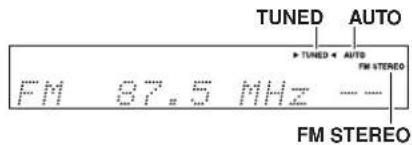 TUNED AUTO ▶ TUNED ▶ AUTO FM 87.5 MHz —— FM STEREO