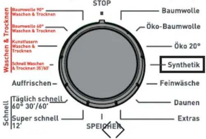 TECHWOOD WT 1460 A - Auswahl von Unterprogrammen (Synthetik) - 1