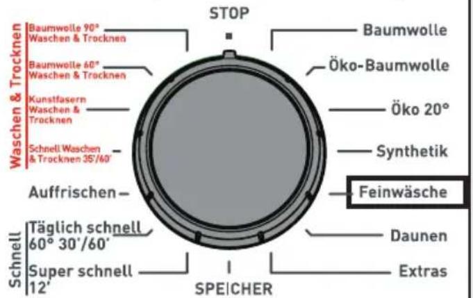 TECHWOOD WT 1460 A - Auswahl von Unterprogrammen (Feinwäsche) - 1