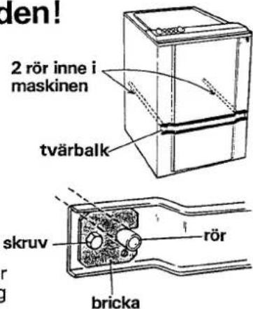 den! 2 rör inne i maskinen tvärbalk skruv rör bricka